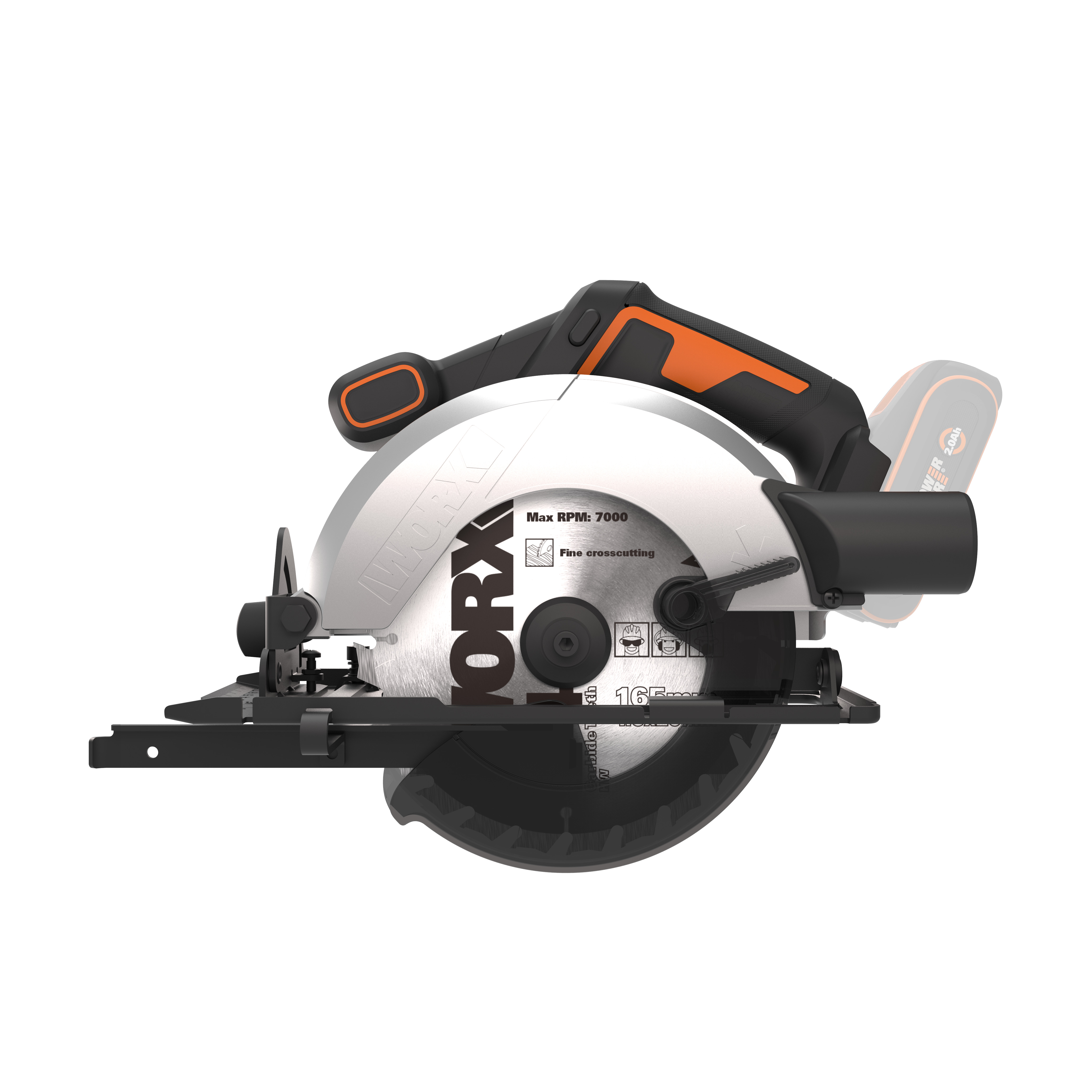 Worx WX526.9 - Sierra circular 165mm 20V (S/bat)